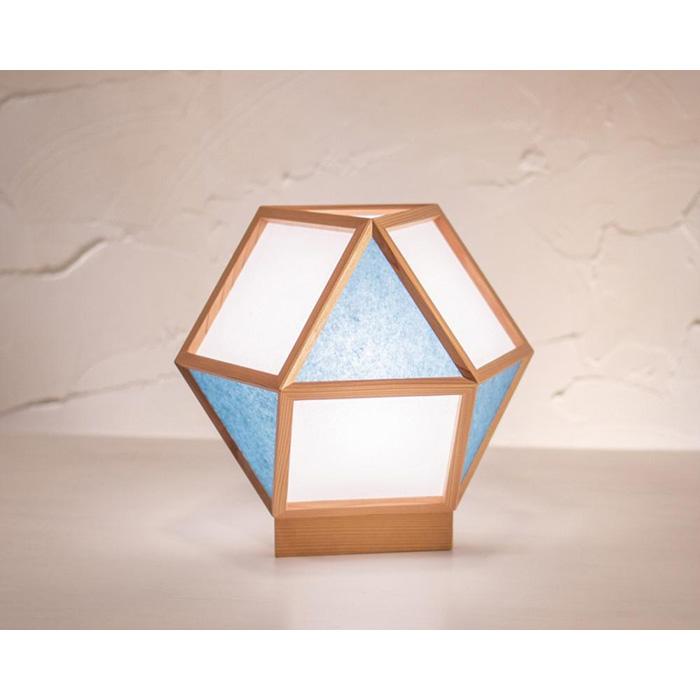 【照明／国産杉】スタンドライト『的 mato』 白×藍　A522-D