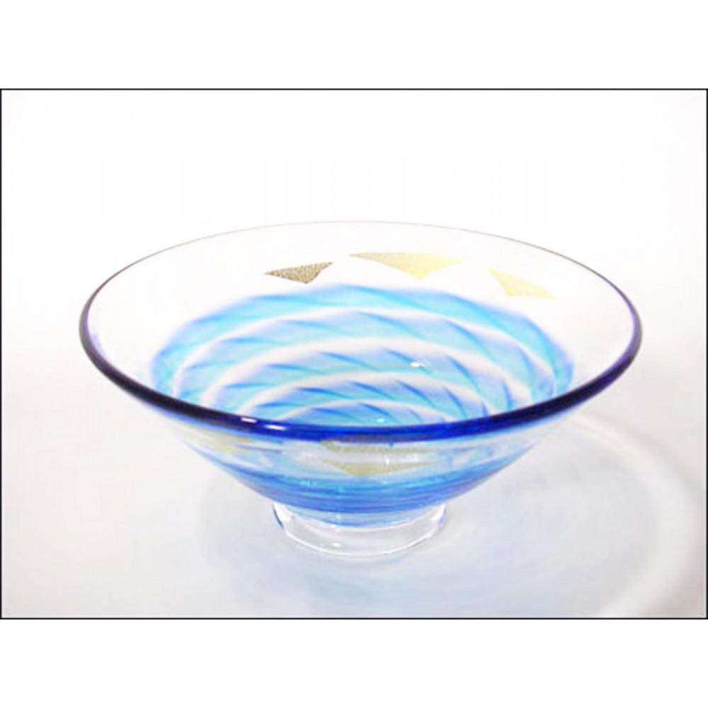 ガラス抹茶碗（抹茶茶碗・波千鳥）