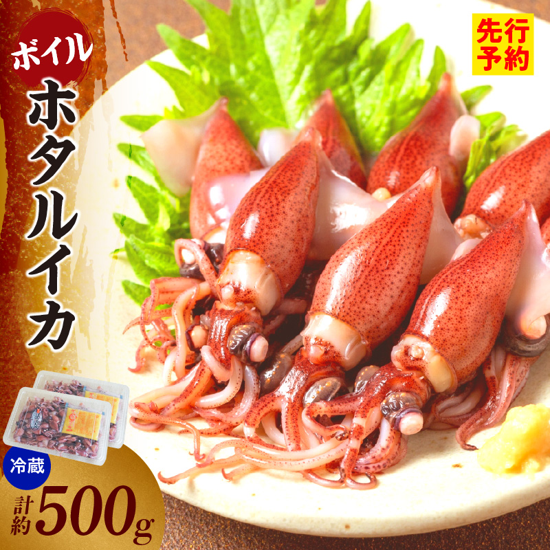 【先行予約】【ほたるいか 鮮度抜群 ボイル 小分け 250g×2パック 500g 酢味噌付 兵庫県産 冷蔵】令和8年3月以降順次発送予定 生ほたるいかを水揚げ後すぐにボイル その日のうちに発送 新鮮さが際立ち、冷凍からの茹で上げとは艶が全く違います 熟練の職人が絶妙な塩加減で茹上げ 兵庫県はホタルイカ水揚げ日本一 いか 香美町 香住 しゃぶしゃぶ ふるさと納税 モリタ食品 6000円 10-13