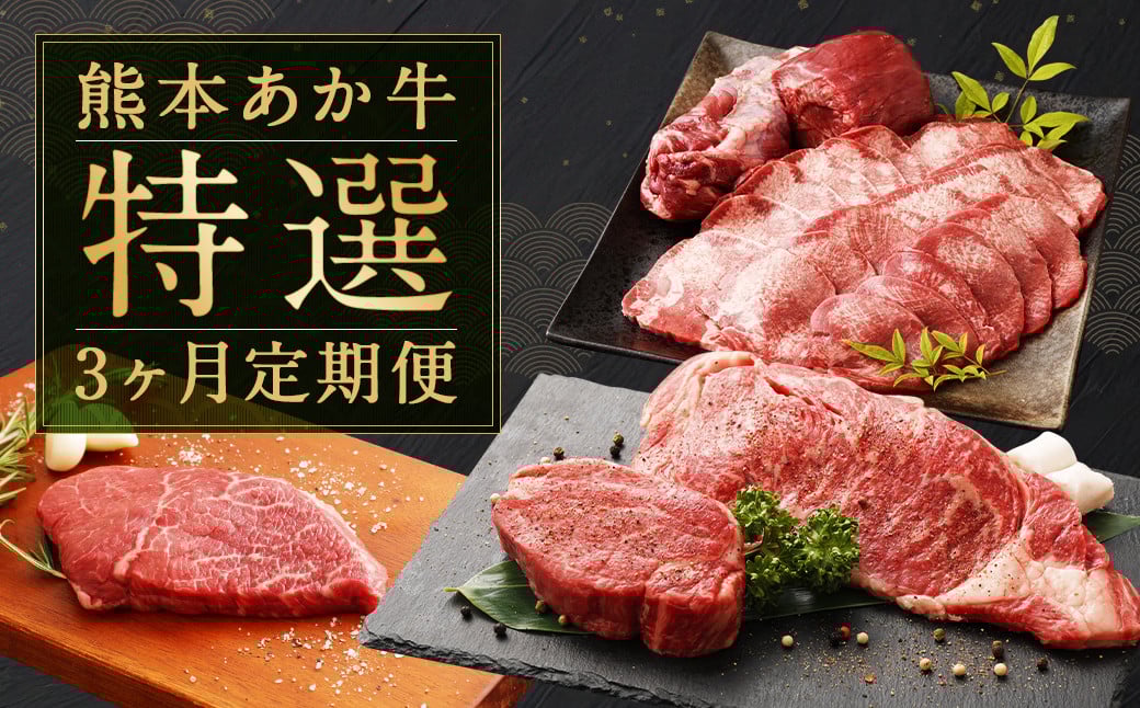 熊本 あか牛 特選 3か月 定期便 合計約3,460g