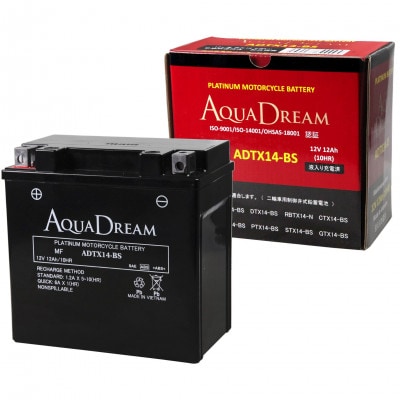 AQUADREAM PLATINUM バイク用バッテリー 液入充電済 ADTX14-BS 1個【配送不可地域:沖縄】【1608769】