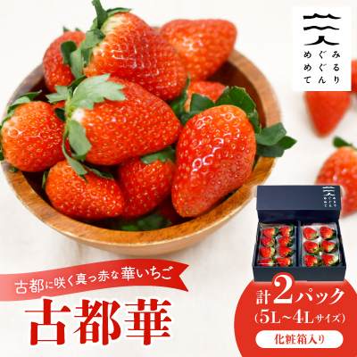 古都に咲く真っ赤な華いちご「古都華」(270g以上/5L～4Lサイズ/6～8粒)×2P　化粧箱入り【配送不可地域：離島】【1102951】