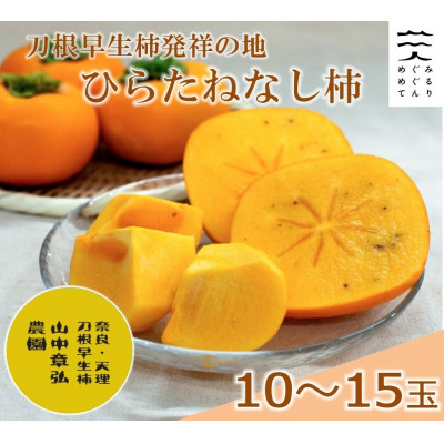 【R7年10月以降発送】刀根早生柿発祥の地・ひらたねなし柿(10～15玉入り)【配送不可地域：離島】【1085761】