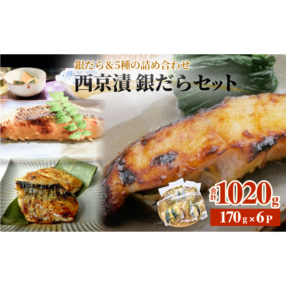 西京漬 銀だらセット 6種 冷凍 漬け魚 詰め合わせ 西京焼き 西京漬 惣菜 小分け 漬け 焼魚 銀だら 西京焼 銀鱈 ぎんだら たら 魚 おかず お魚 ご飯のお供 食べ比べ  和食 惣菜 宮城県 石巻 石巻市