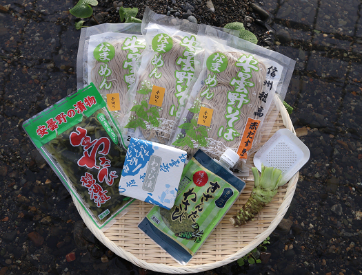 藤屋わさび農園 【極】わさび好きセット 生わさび、安曇野そば、わさび漬など計5品