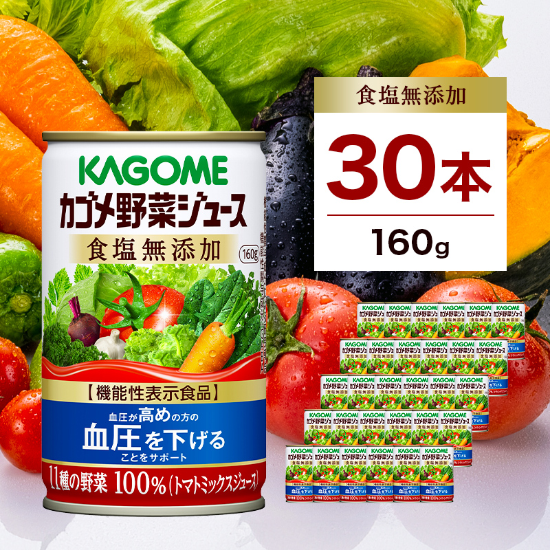 カゴメ 野菜ジュース 食塩無添加 160g 30本 ns111-006-30