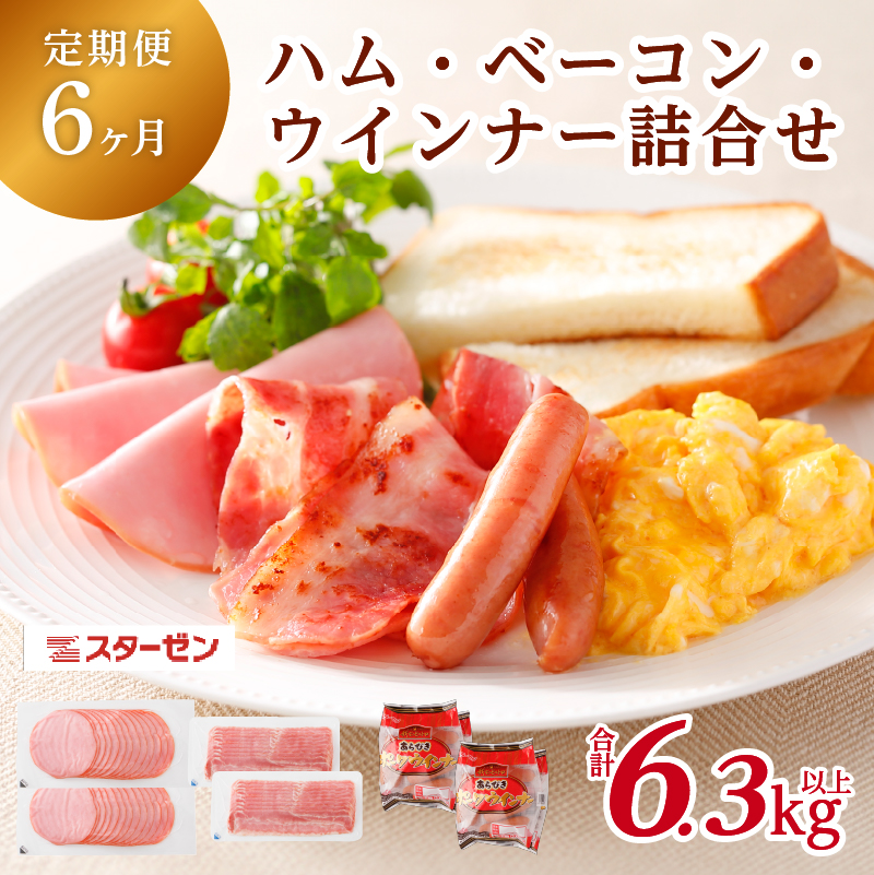 【定期便6ヵ月】ハム・ベーコン・ウインナー詰合せ ns009s-016