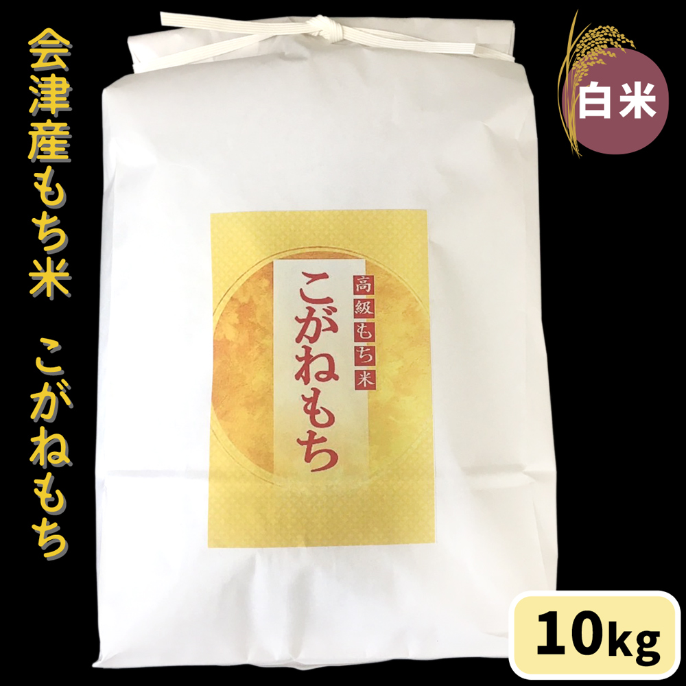 会津産もち米「こがねもち」【白米】10kg｜令和7年産 2025年産 会津若松市 もちごめ 餅米 米 新米 [1039]