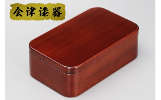 杢目 ポプラ一段 弁当｜会津若松 漆器 特産品 [0480]