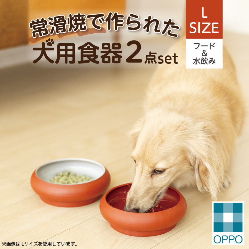 常滑焼 犬用食器 ２点set（フード＆水飲み）L | 愛知県常滑市 | JRE MALLふるさと納税