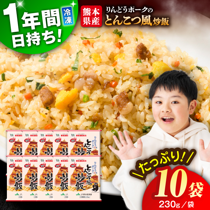 熊本県産 こだわり炒飯 りんどうポークのとんこつ風 炒飯 計2.3kg (230g×10) 【ユーユーフーズ株式会社】[BHCS009]