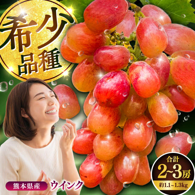 【限定数量】【10月下旬発送開始】ウインク 約1.1kg～1.3kg 合計2～3房【りとる農房】 [BHBO004]