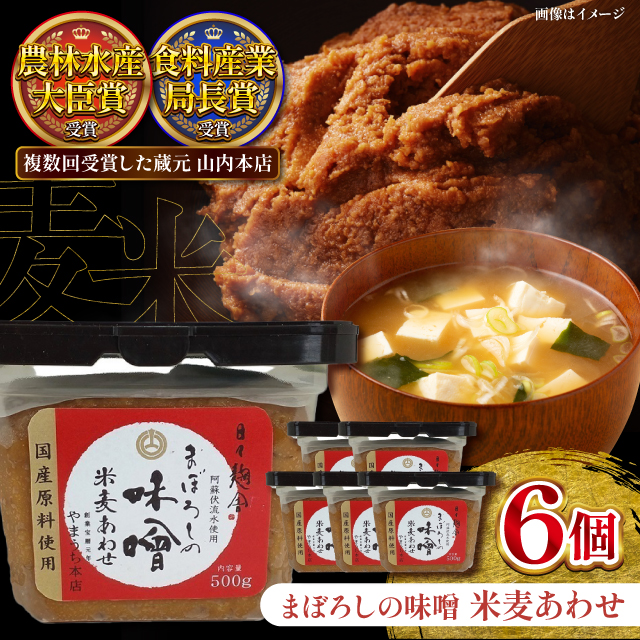 まぼろしの味噌 米麦あわせ 500g×6個セット[株式会社山内本店] [BHAE023]