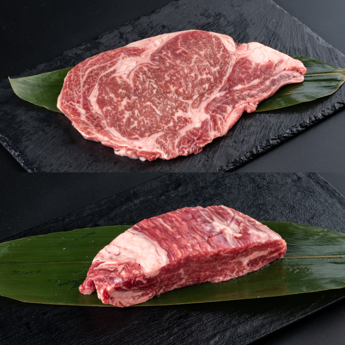 熊本県産 あか牛 ステーキ用ヒレ肉(約300g)、ロース肉(約400g) 計約700g / 牛肉 セット 国産 熊本県産 食べ比べ【合同会社 たべたせいか】 [BHBY002]