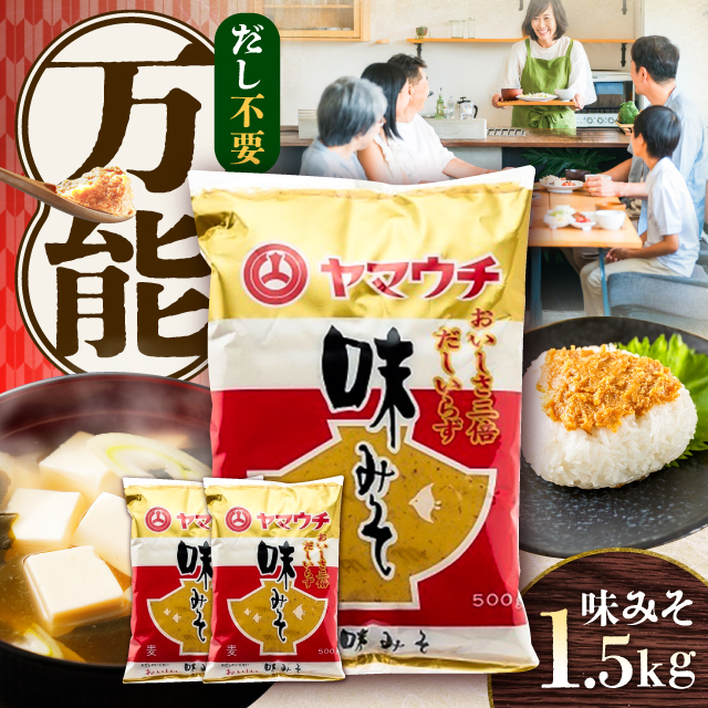 味みそ1.5kg(500g×3袋)【株式会社山内本店】 [BHAE042]