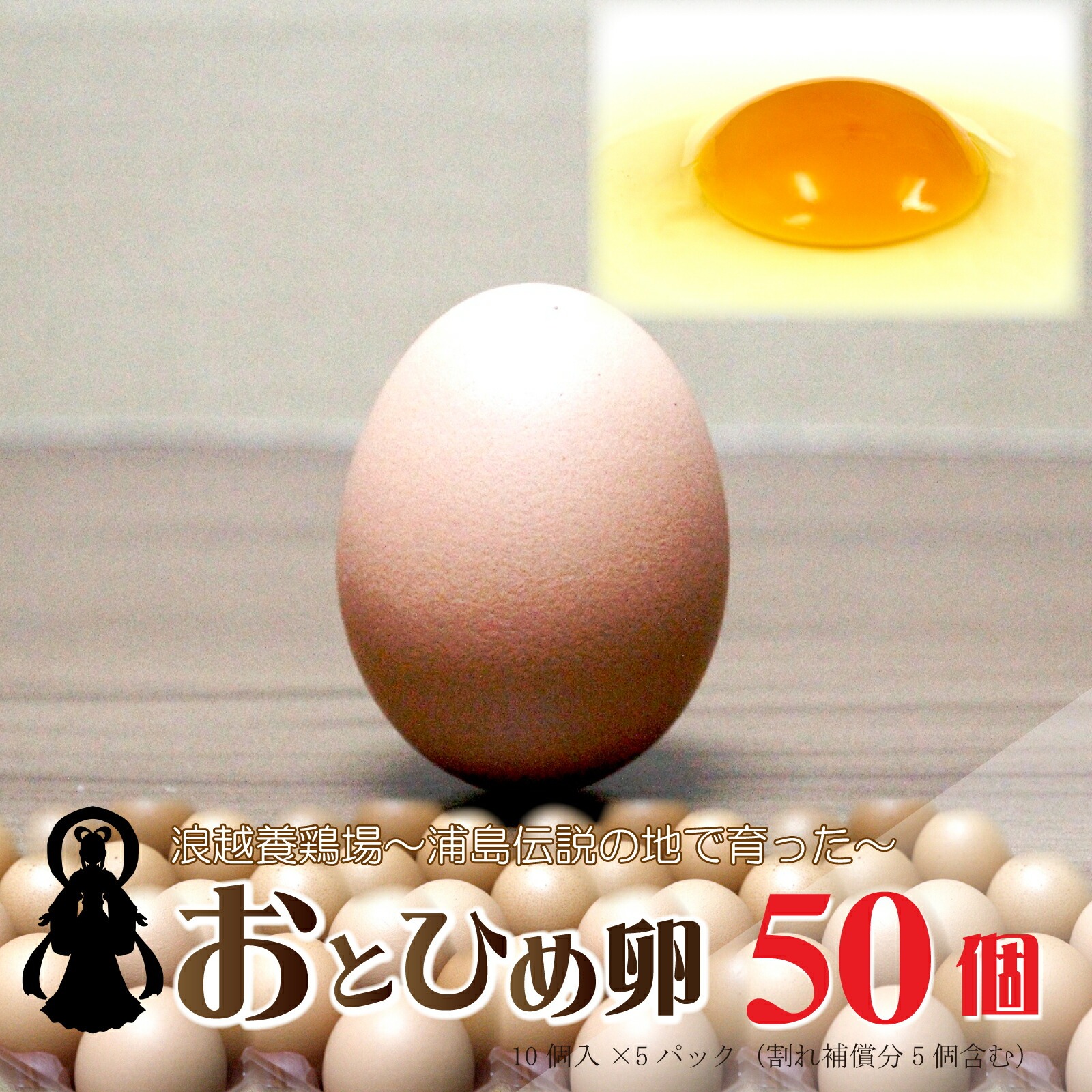 【ふるさと納税】 卵 新鮮【おとひめ卵】～父母ヶ浜の夕日～たまご５０個（45個＋割れ補償5個） [ おとひめ卵 新鮮 卵 たまご 国産 鶏卵 父母ヶ浜 産地直送 50個セット 割れ補償 高級 新鮮卵 産地直送 高級卵 栄養満点 黄身濃厚 たまごかけご飯 卵料理 ギフト館ふじむら ]