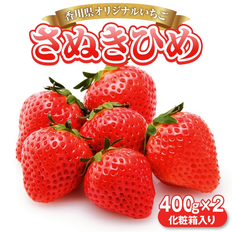 [先行予約]香川県オリジナルいちご 「さぬきひめ」 400g化粧箱×2箱