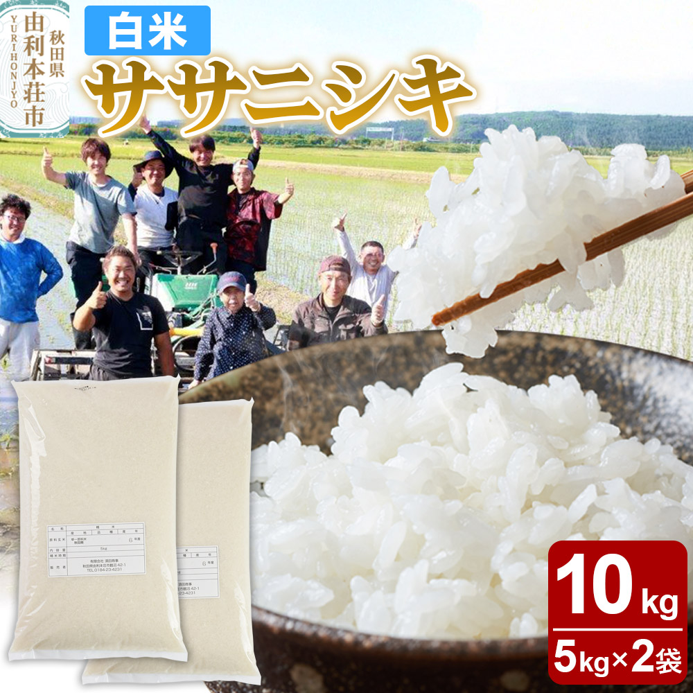 【白米】秋田県由利本荘市産 ササニシキ 10kg（5kg×2袋）令和6年産