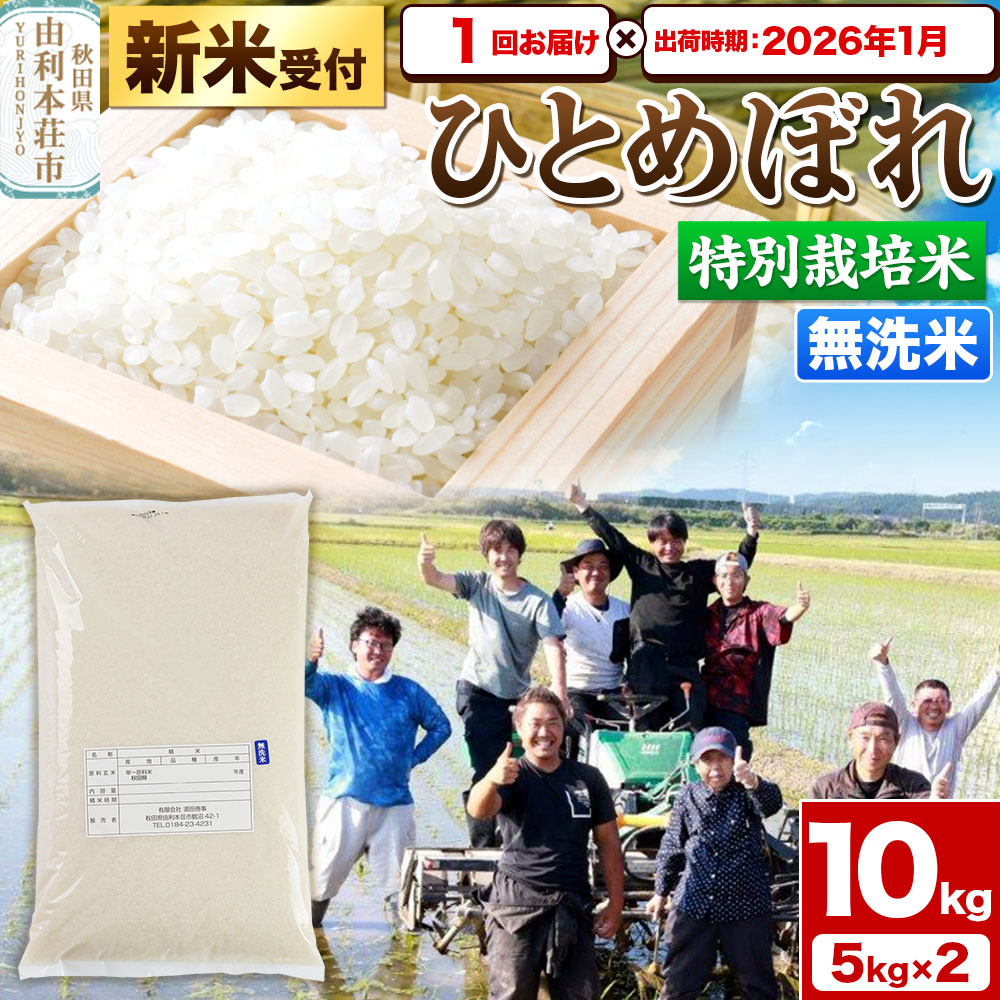 《新米受付》令和7年産【無洗米】特別栽培米 ひとめぼれ 10kg（5kg×2袋）秋田県産【2026年1月出荷】