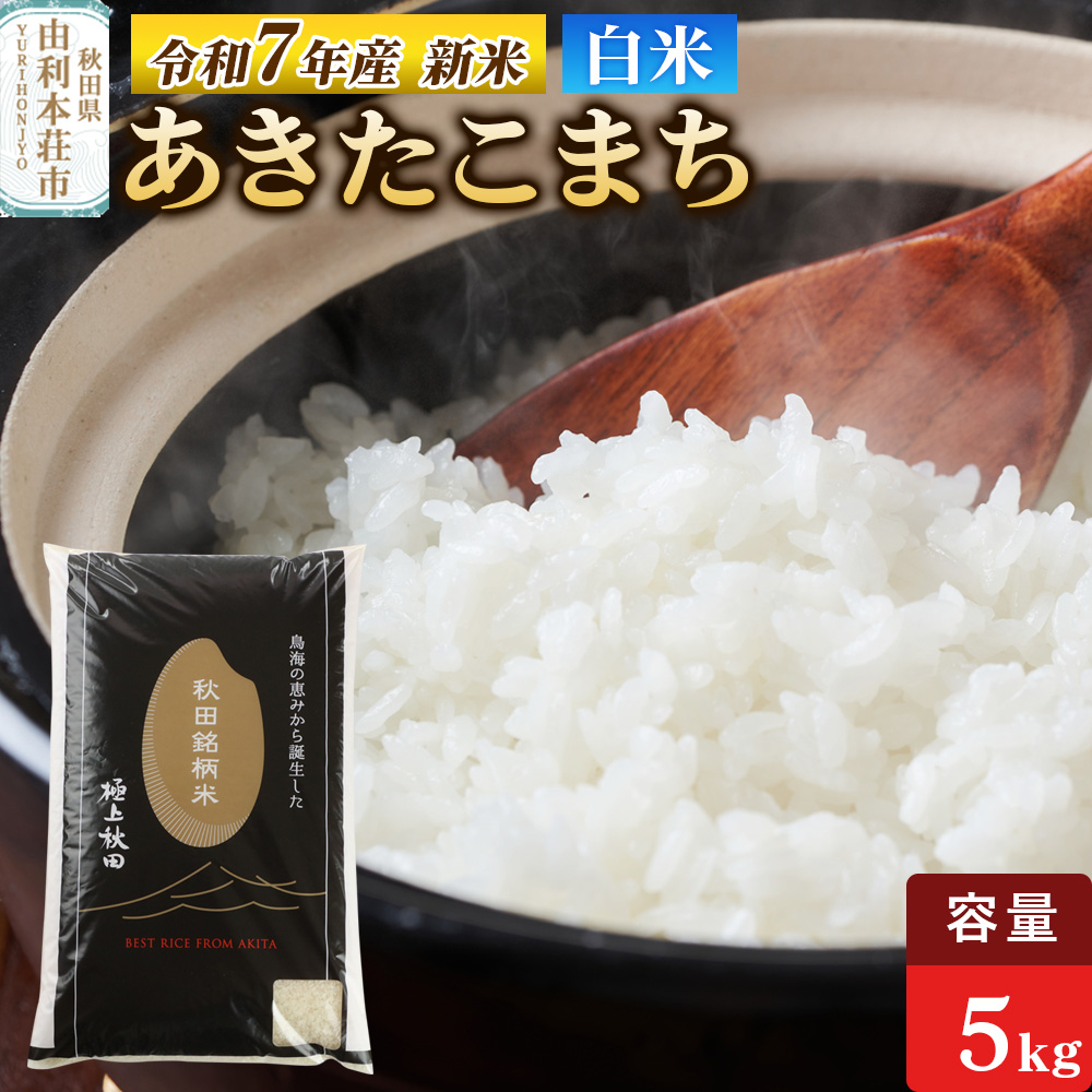 令和7年産 【白米】極上秋田銘柄米 あきたこまち 5kg 【2025年10月下旬出荷予定】