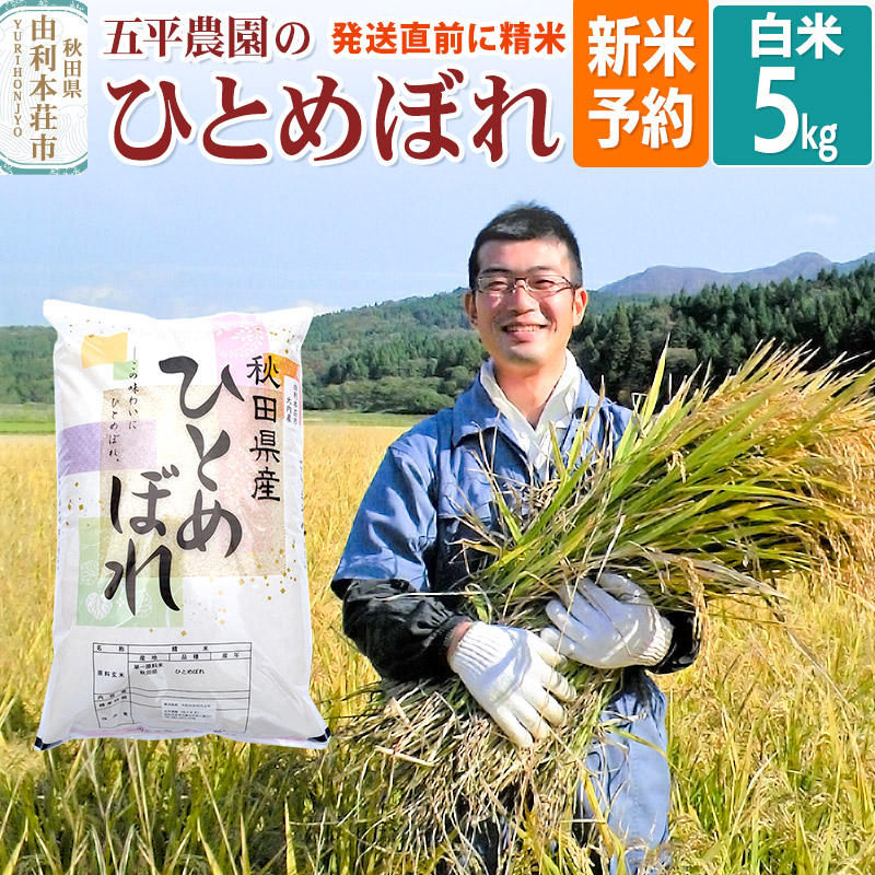 《新米予約》《12月上旬～下旬発送予定》【白米】ひとめぼれ 令和7年産 秋田県産 五平農園のひとめぼれ 5kg