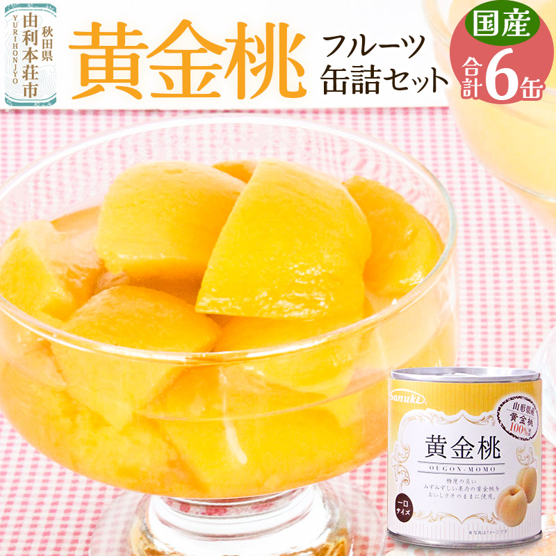 Sanuki フルーツ缶詰 黄金桃 6缶セット