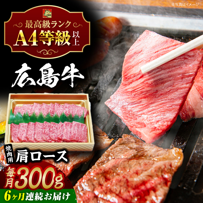 【全6回定期便】広島和牛肩ロース 焼肉用 300g 三次市 / 広島三次ワイナリー [APAZ071]
