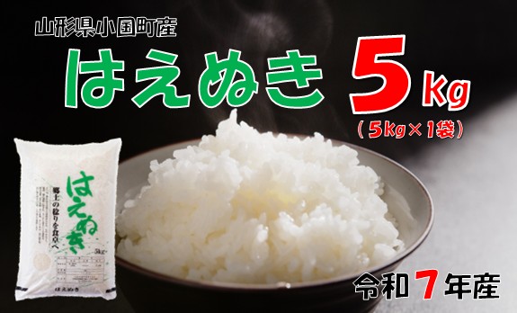 (令和7年産)山形県小国町産 はえぬき5kg