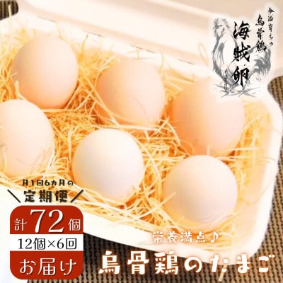 【毎月定期便】【愛媛産】海賊卵【烏骨鶏卵】12個【VE00840】全6回【配送不可地域:離島】【4073181】