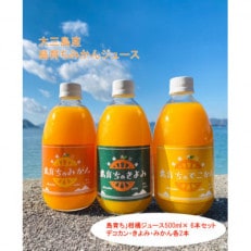 「島育ち」柑橘ジュース500ml× 6本セット[3種類 各2本ずつ](丸大青果　大三島町)【B71】【1094463】