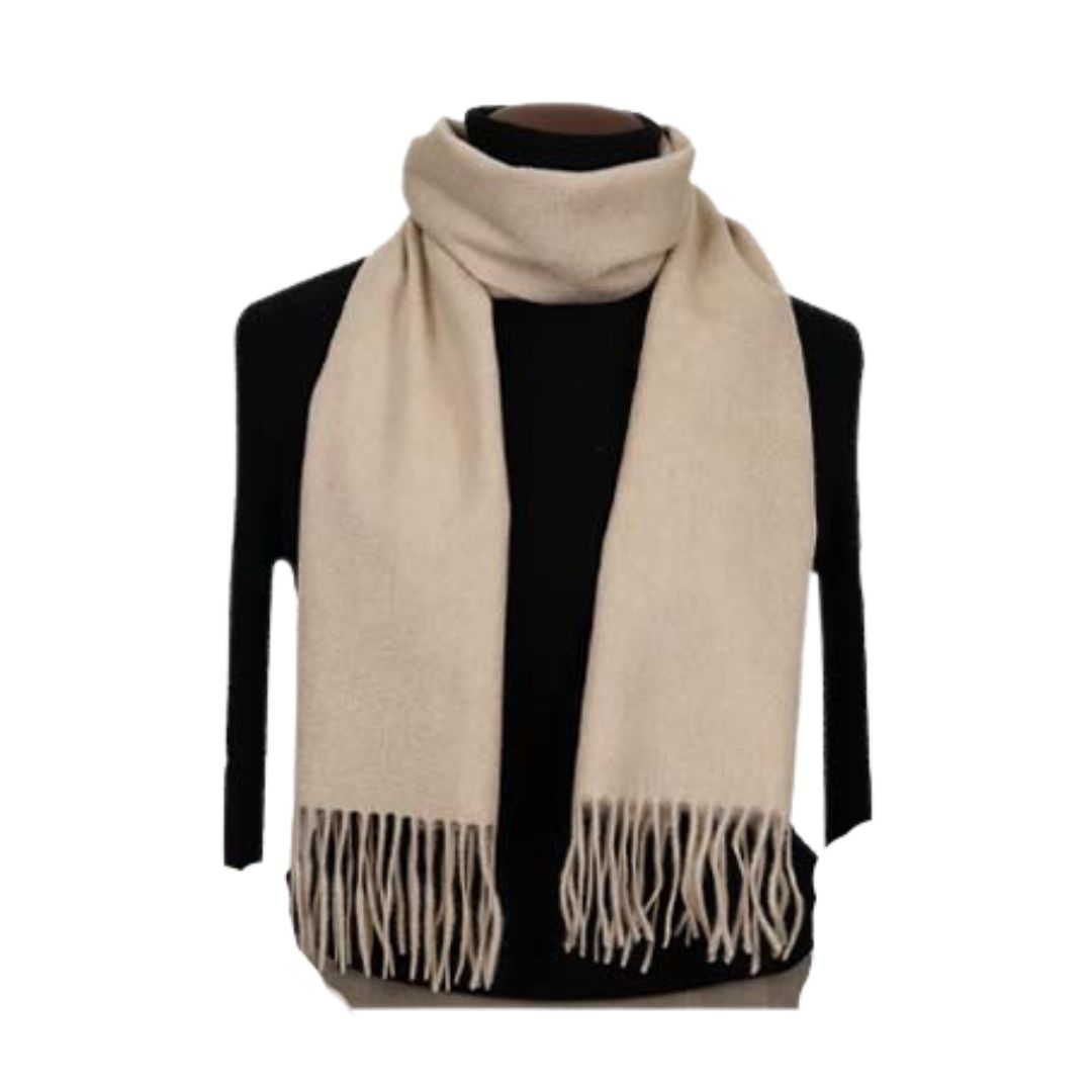 無染色 カシミヤ マフラー 無地 66401 男女兼用 ベージュ / まちづくり観光振興機構 防寒 レディース メンズ 通勤 通学 プレゼント ギフト 奈良県 田原本町