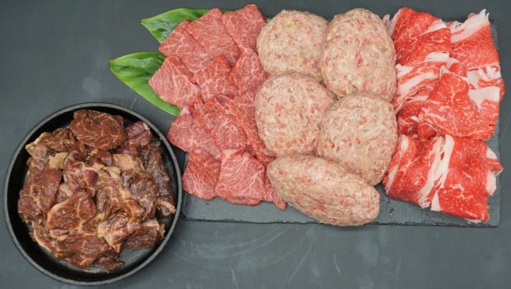 (冷凍) 牛肉 4点 セット (赤身焼肉250g・切り落とし400g・ハラミたれ漬け600g・ハンバーグ5個) 総重量約 2kg / 歩商事 焼肉 バーベキュー 奈良県 田原本町