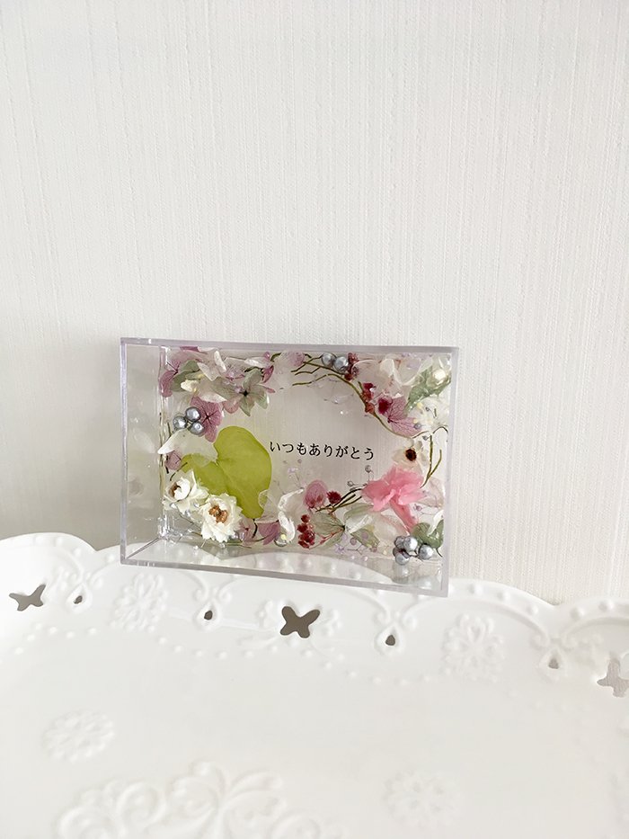 ハーバリウムプレート Happy Mother’s Day (オイル少量タイプ) ナチュラル / kanon インテリア プリザーブドフラワー ドライフラワー ハンドメイド品 奈良県 田原本町