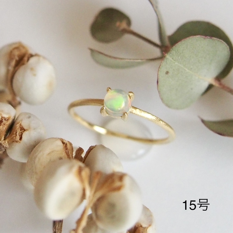 15号 オパール リング (Silver925 18KGP仕上げ) 指輪 / Maco アクセサリー シルバー ヘアライン加工 プレゼント 奈良県 田原本町