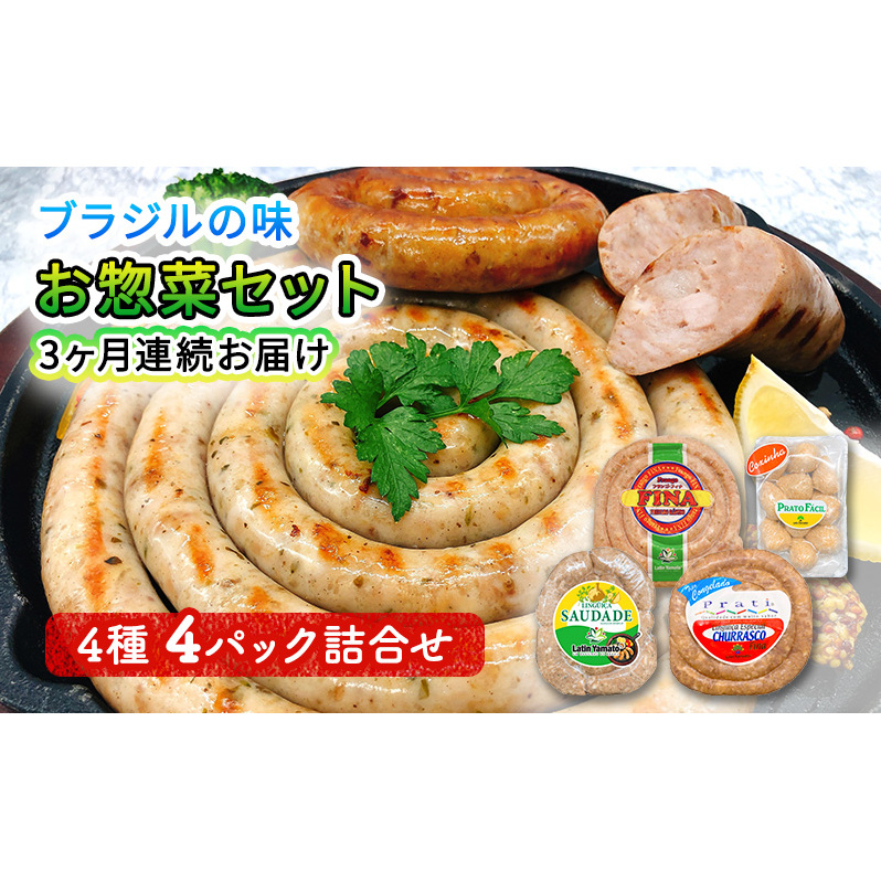 ブラジル食材セット 3ヶ月連続お届け定期便 肉料理 つまみ ビールのおつまみ バーベキュー BBQ 食べ比べ 朝食 おかず ソーセージ