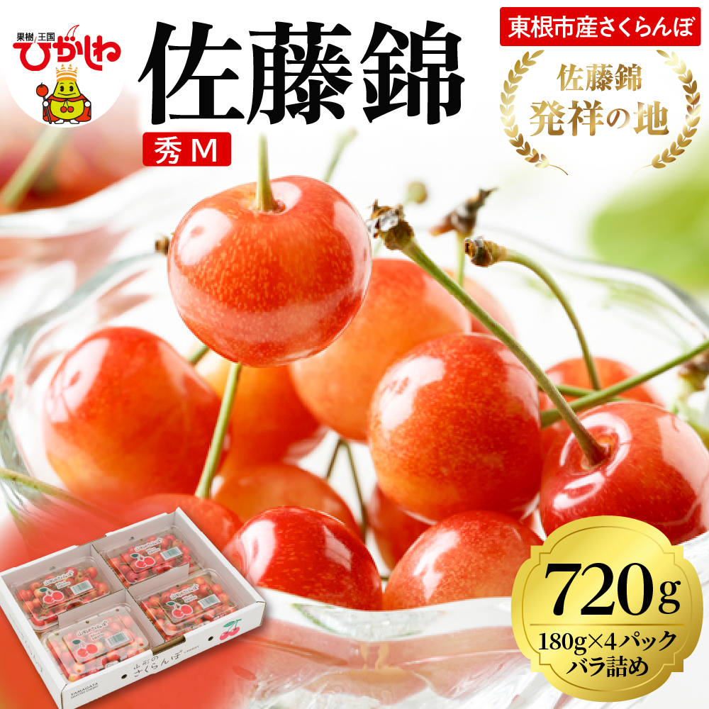 2026年 東根産さくらんぼ「佐藤錦」720g (180g×4パック) 秀品 Mサイズ 東根農産センター提供 山形県 東根市 hi027-216