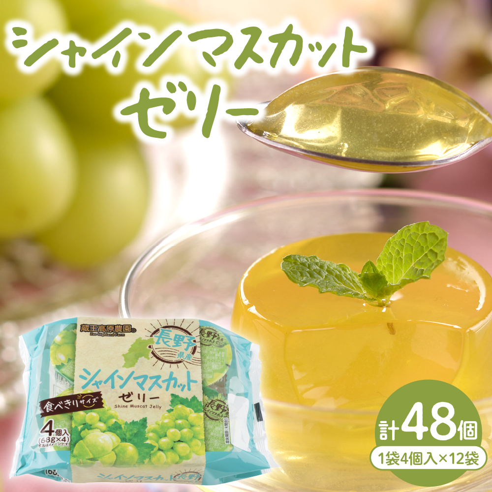シャインマスカットゼリー1袋4個入×12袋 和歌山産業提供 山形県 東根市 hi070-007
