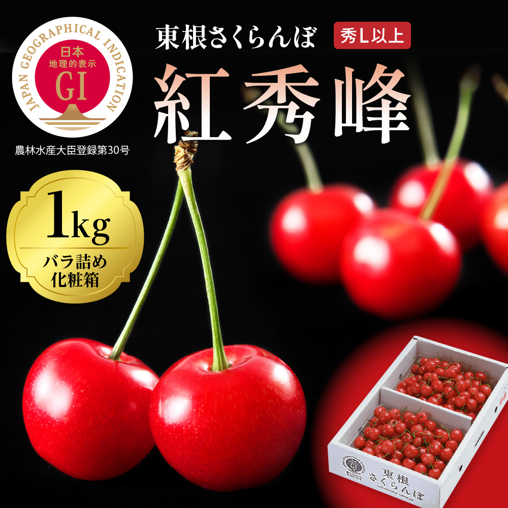 2026年 GI東根さくらんぼ「紅秀峰」1kgバラ詰め(500g×2パック) 東根農産センター提供 山形県 東根市 hi027-223