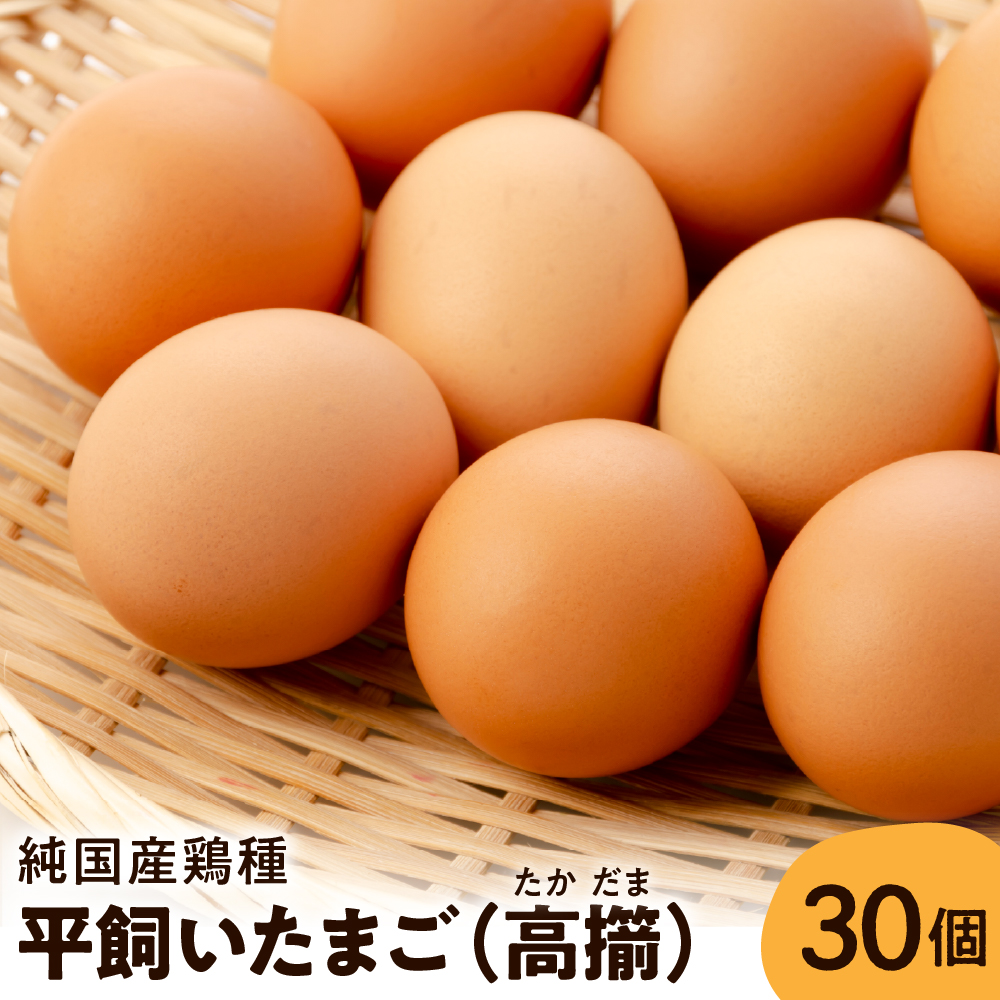【山形県東根市産】 平飼いたまご 高擶 30個入 (破損補償含む)半澤鶏卵提供 山形 東根 hi071-001