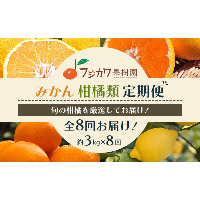 【8回 頒布会】みかん 柑橘類 定期便 彩り柑橘 8回 フルーツ フジカワ果樹園セレクト 果物 温州みかん 石地みかん 中晩柑 はれひめ 讃岐しらぬひ はるか レモン セミノール 甘夏柑 甘い 8ヶ月 
