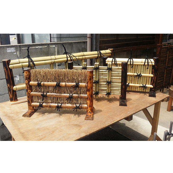 【竹工芸品】ミニ竹垣の置物 民芸品 インテリア 