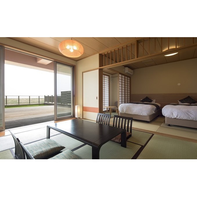 【わたり温泉 鳥の海】ペア宿泊ご利用券（1泊2食付）：平日限定太平洋ビュー和洋室 ホテル 宿泊券 旅行 