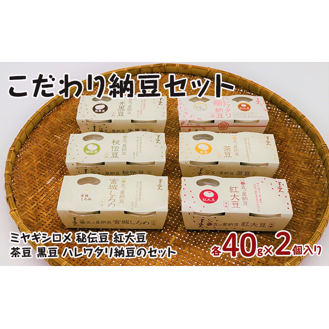 こだわり納豆セット 大豆製品 発酵食品 食べ比べ 詰め合わせ 菌 菌活 大粒 5種 大豆 ミヤギシロメ 秘伝豆、紅大豆 茶豆 黒豆 縁起が良い 紅白 