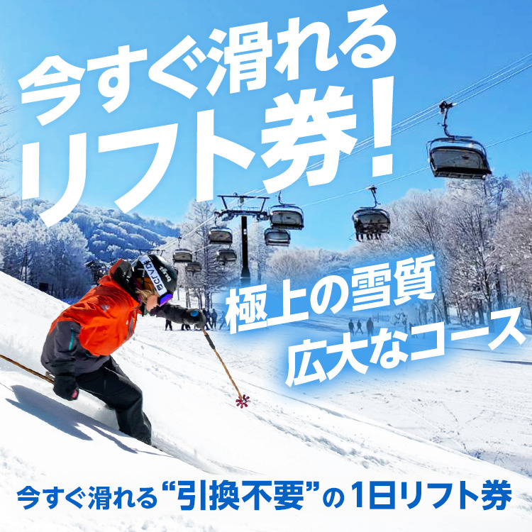 野沢温泉スキー場 1日券2枚(引換券) 野沢温泉スキー場 リフト1日券 引換券2枚