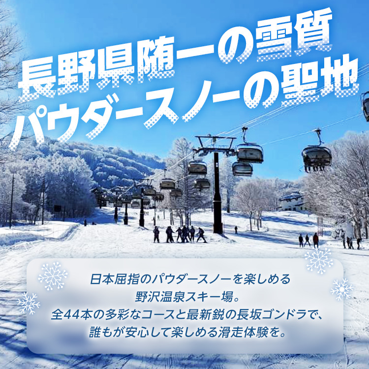 野沢温泉スキー場 リフト＆ゴンドラ1日券 | ※決済完了後、11月