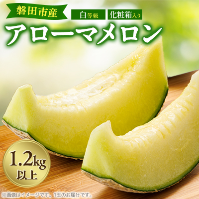 磐田市　アローマメロン　1.2キロ以上　白等級　食べごろ日記載あり　静岡県産　ライオンメロン【1614729】