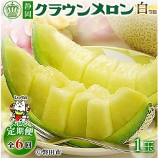 【毎月定期便】クラウンメロン(白等級1.0)1玉 全6回【配送不可地域:離島・北海道・沖縄】【4051455】