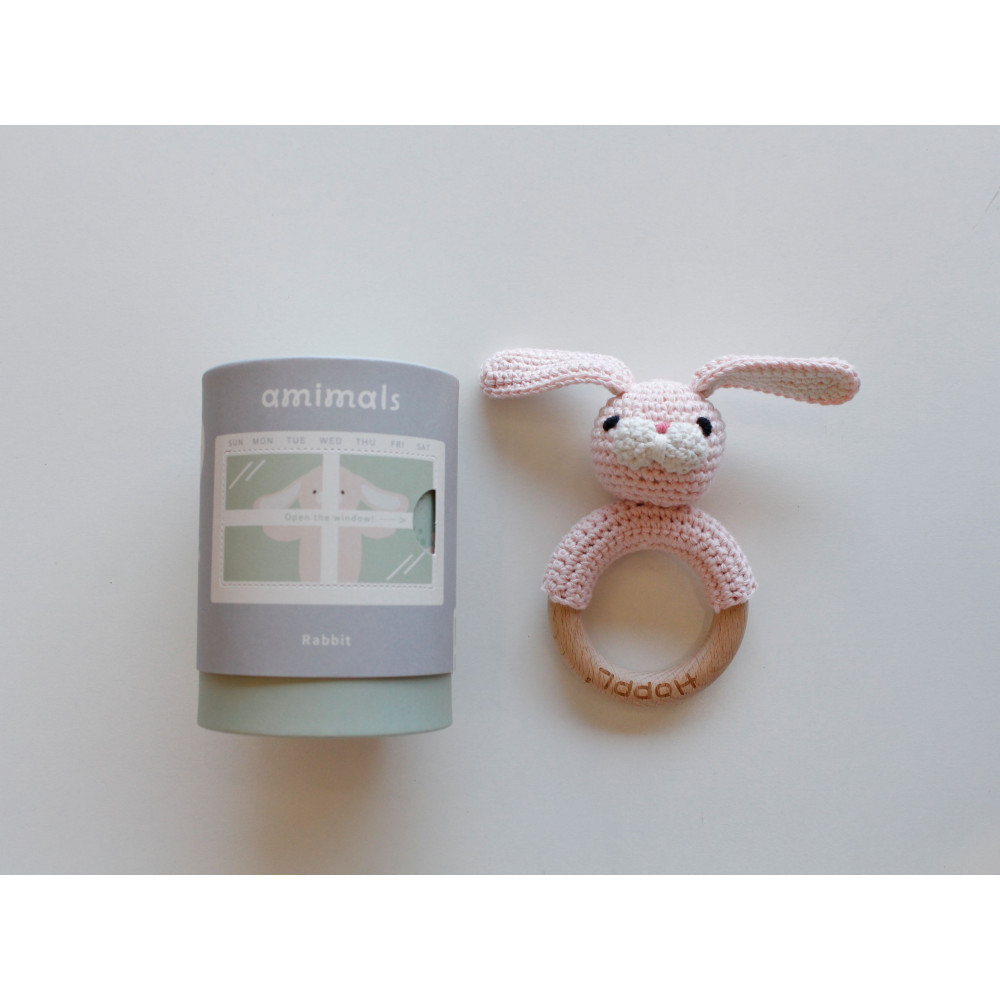 HOPPL(ホップル)手編みamimals(アミマルズ) ガラガラ Rabbit