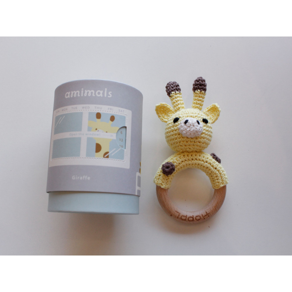 HOPPL(ホップル)手編みamimals(アミマルズ) ガラガラ Giraffe