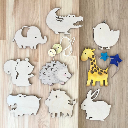 木製モビールてづくりキット［動物園］ 工芸品 インテリア 玩具 おもちゃ 